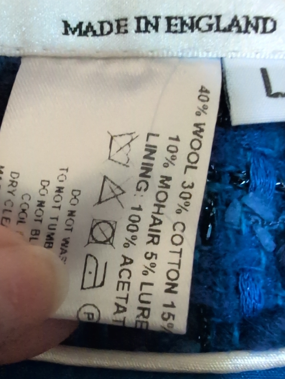 Helene Berman Jacket Blue Tweed With Shimmer Thread - Picture 3 of 7